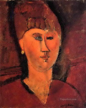 Amedeo Modigliani Painting - Cabeza de mujer pelirroja 1915 Amedeo Modigliani